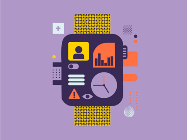 Illustratie Paars Horloge