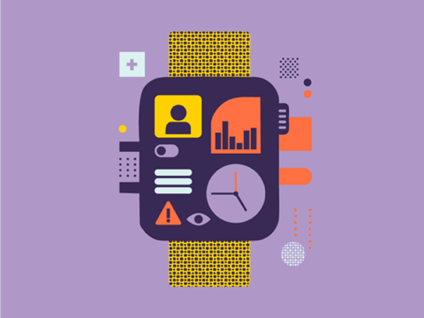 Illustratie Paars Horloge