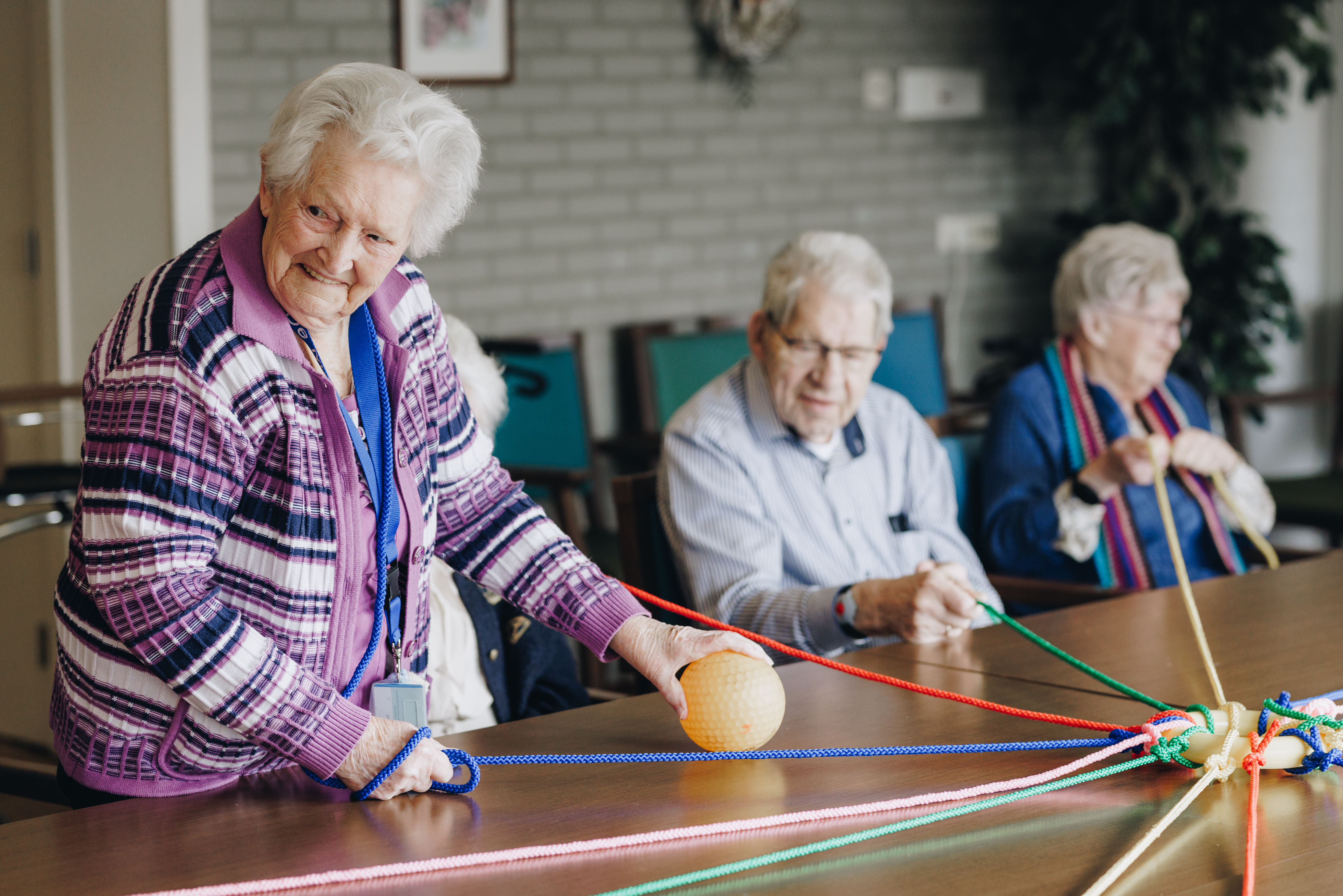17 02 2023 Zorgpartner Slothoven Bewoners Spel Lijnen Bal Pakken Tafel Staan